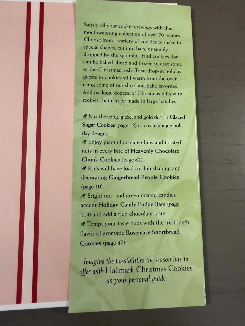 Vintage 2006 Hallmark Christmas Cookies Cookbook Recipes Cook Book Hardcover